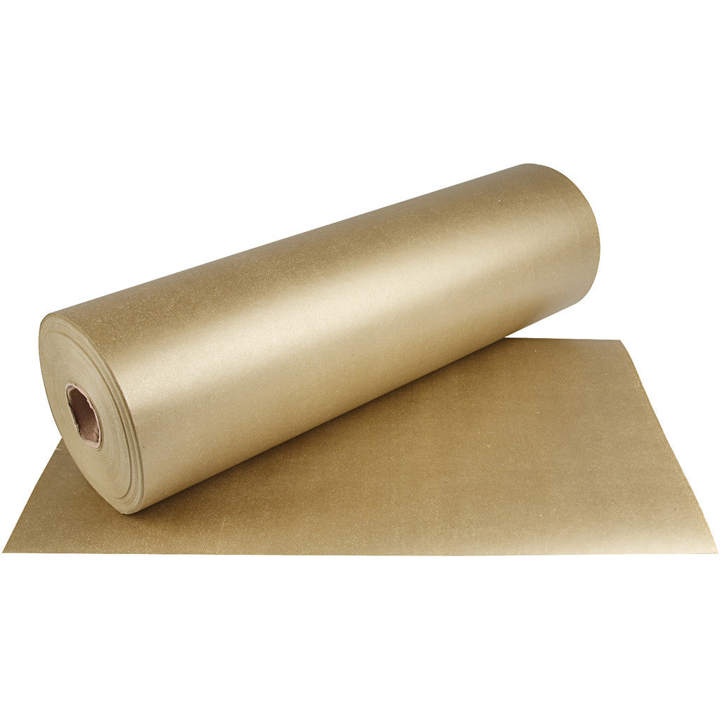 Geschenkpapier , B 50 cm, 60 g, Gold, 100 m/ 1 Rolle [HOB-20282]