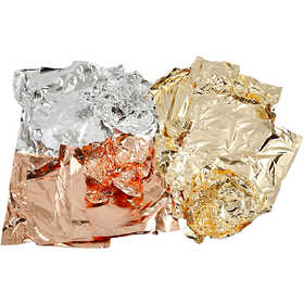 Blattmetall, Blatt 16x16 cm, Kupfer, Gold, Silber, 3x50 Bl./ 1 Pck [HOB-20477]