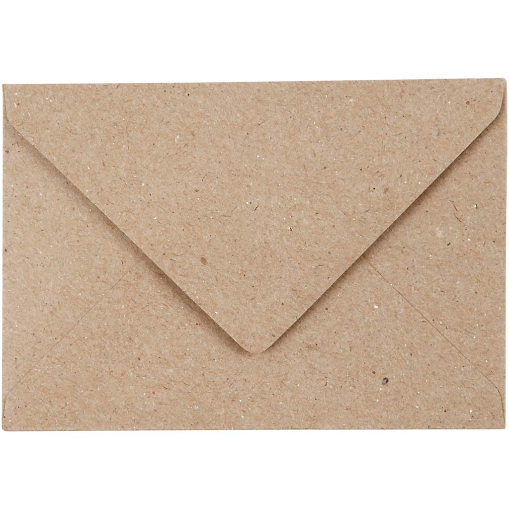 Recycelter Kuvert, Umschlaggröße 7,8x11,5 cm, 120 g, Natur, 50 Stk/ 1 Pck [HOB-20531]