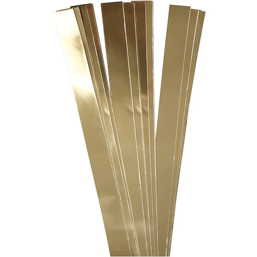 Papierstreifen für Sterne, L 73 cm, D 11,5 cm, B 25 mm, Gold, 100 Streifen/ 1 Pck [HOB-20724]