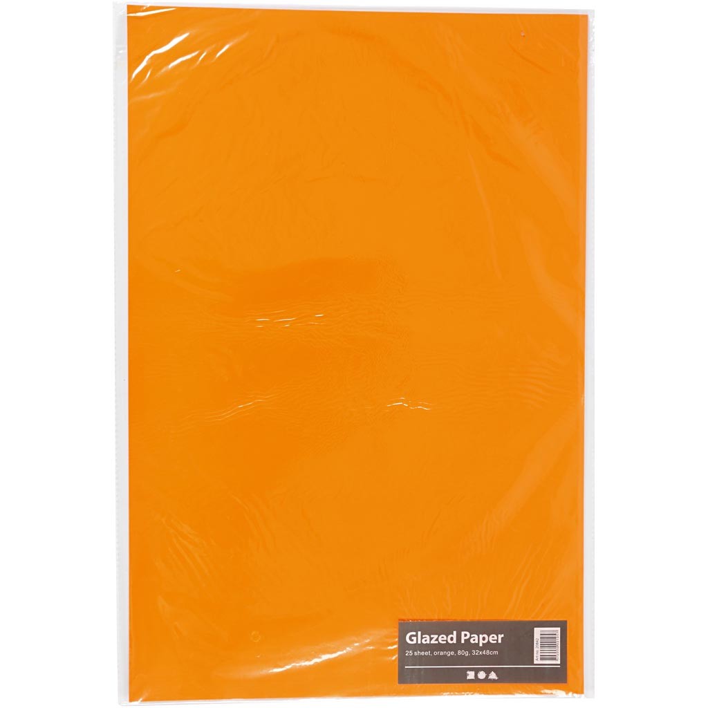 Glanzpapier, Blatt 32x48 cm, 80 g, Orange, 25 Bl./ 1 Pck [HOB-20842]