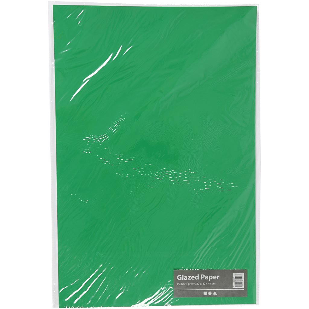 Glanzpapier, Blatt 32x48 cm, 80 g, Grün, 25 Bl./ 1 Pck [HOB-20847]
