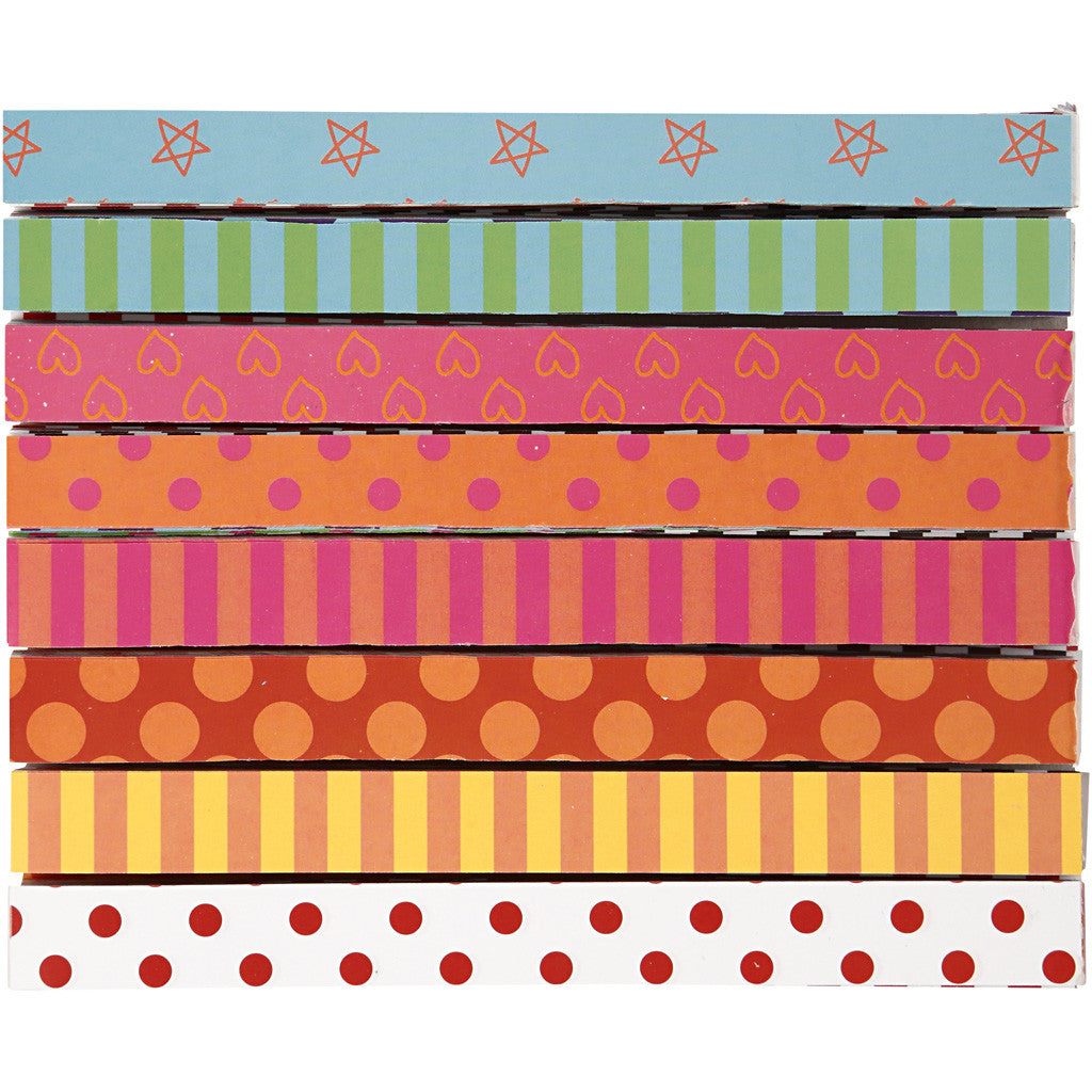 Papierketten, mit Muster, L 16 cm, B 15 mm, 400 Stk/ 1 Pck [HOB-20873]