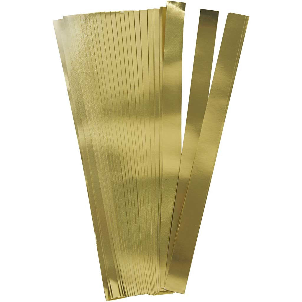 Papierstreifen für Sterne, L 45 cm, B 15 mm, D 6,5 cm, Gold, 100 Streifen/ 1 Pck [HOB-20937]