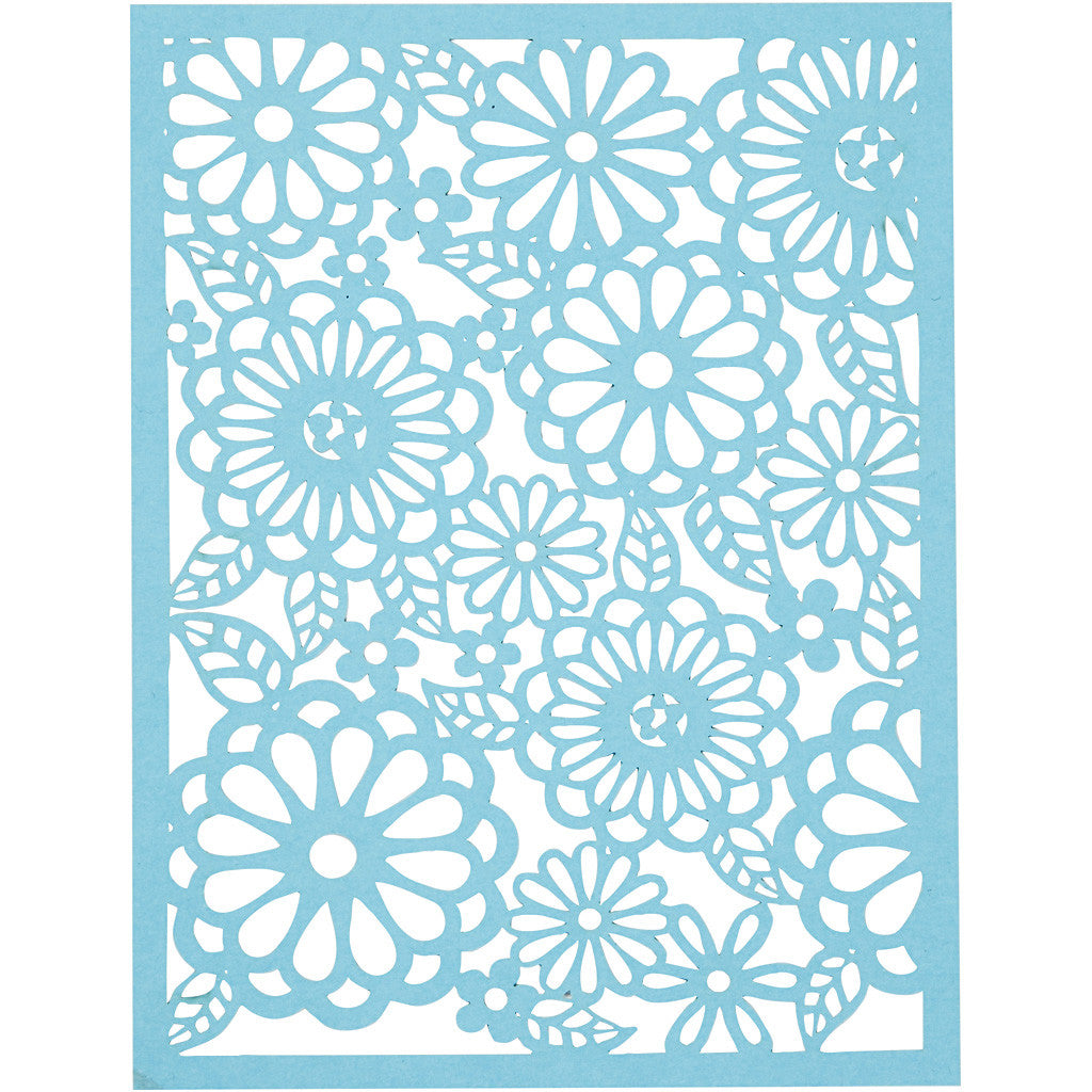 Block aus Karton mit Spitzen-Muster, A6, Blatt 104x146 mm, 200 g, Blau, Hellblau, Dunkelblau, Flieder, 24 Stk/ 1 Pck [HOB-21607]