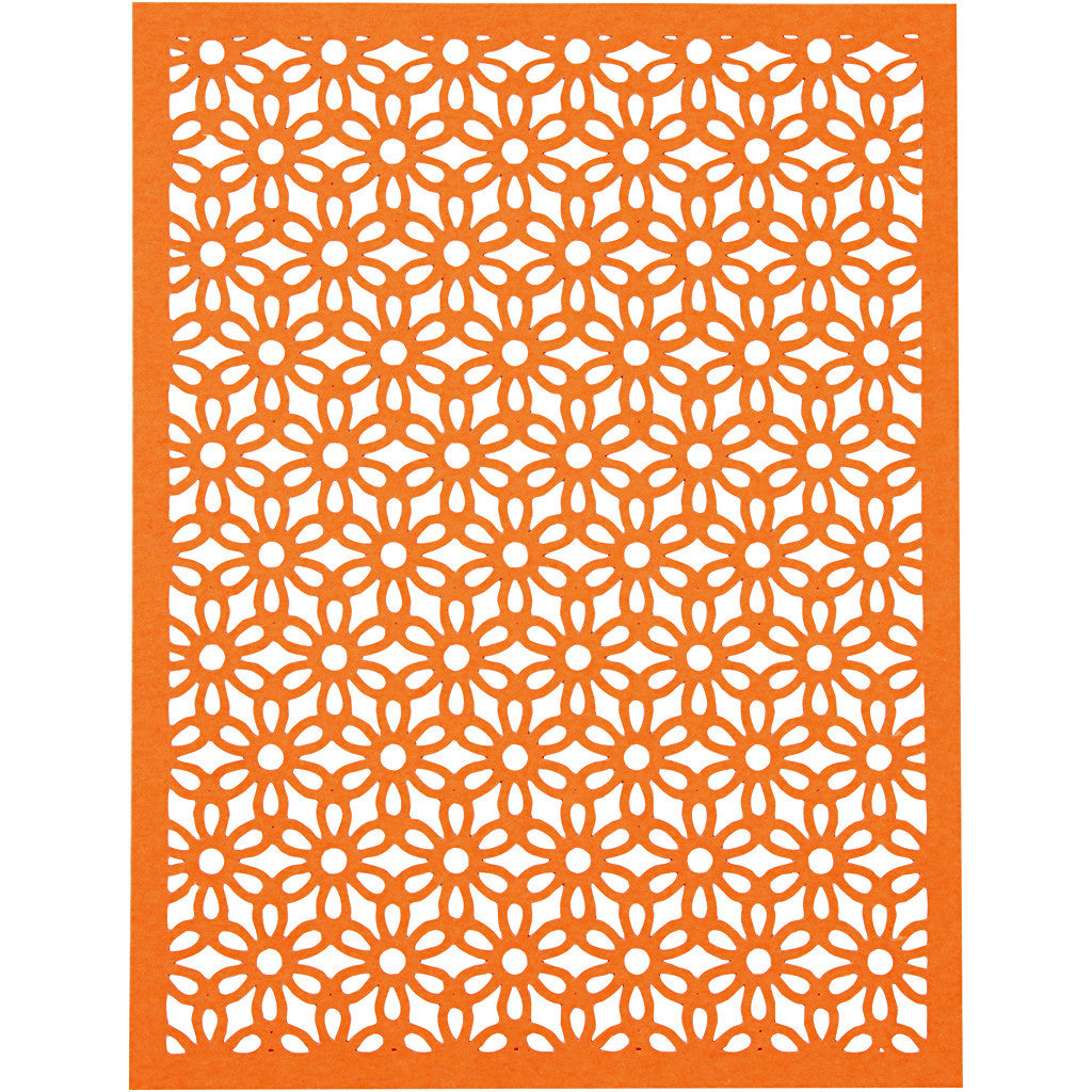 Block aus Karton mit Spitzen-Muster, A6, Blatt 104x146 mm, 200 g, Orange, Pink, Rot, Rosa, 24 Stk/ 1 Pck [HOB-21608]