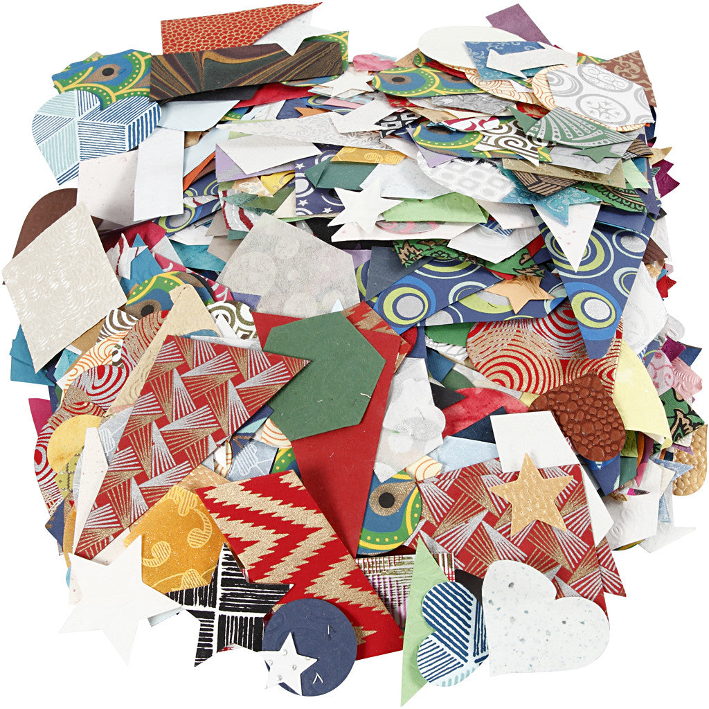 Stanzformen aus Handgeschöpftem Papier - Sortiment, Größe 25-130 mm, 110 g, 500 g/ 1 Pck [HOB-21638]