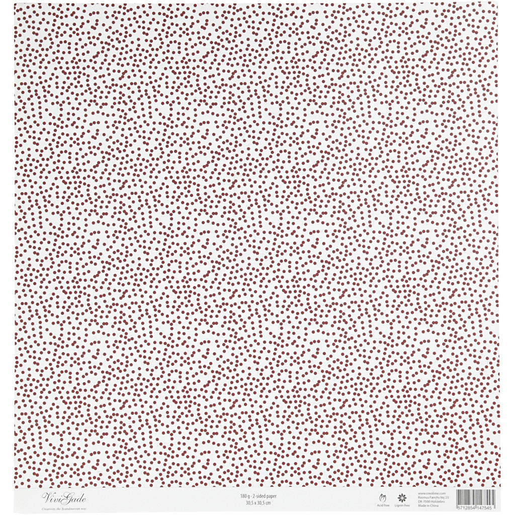 Design-Papier, Eiskristalle / Punkte, Blatt 30,5x30,5 cm, 180 g, 5 Bl./ 1 Pck [HOB-22522]