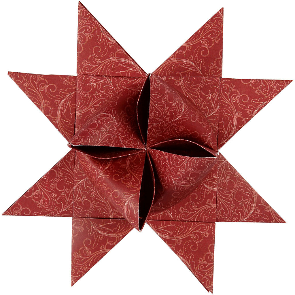 Papierstreifen für Fröbelsterne, L 100 cm, D 18 cm, B 40 mm, Rot, Weiß, 40 Streifen/ 1 Pck [HOB-22548]