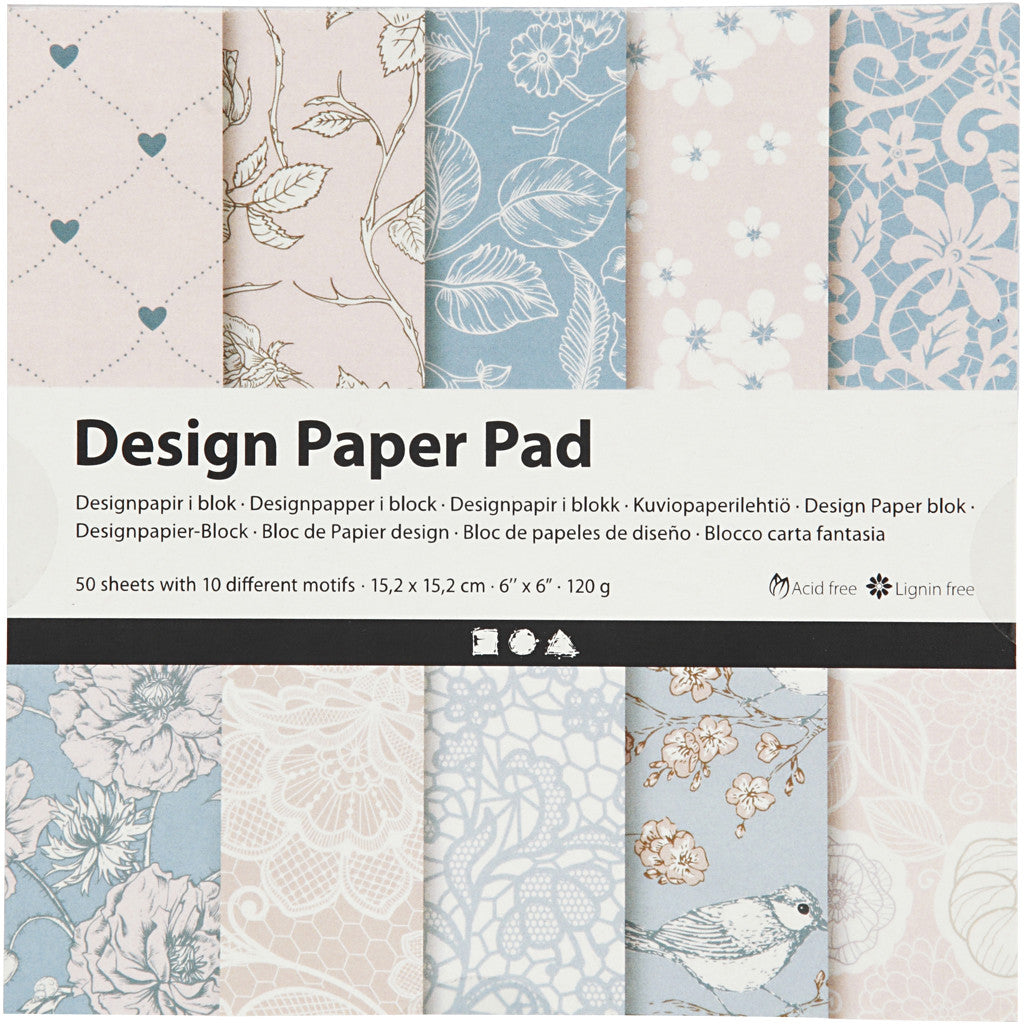 Design-Papier im Block, 120 g, Rosa, 50 Bl./ 1 Pck [HOB-225916]