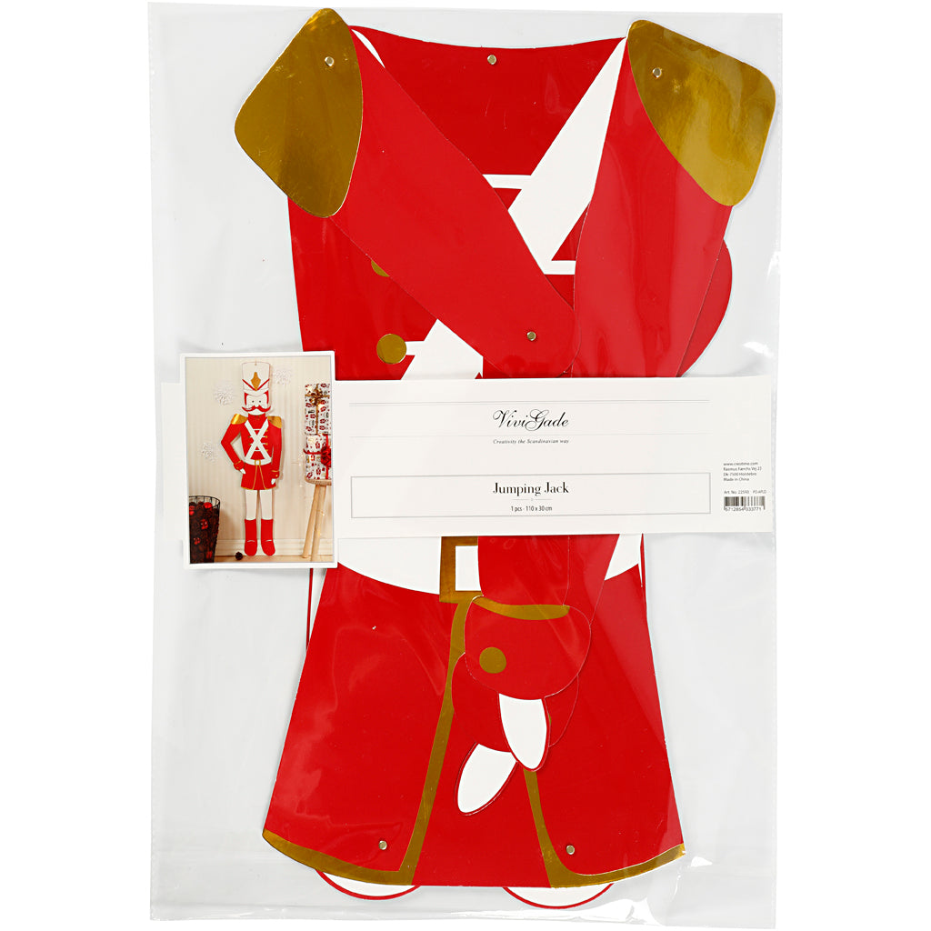 Nussknacker, H 110 cm, B 30 cm, 300 g, Gold, Rot, Weiß, 1 Stk [HOB-22593]