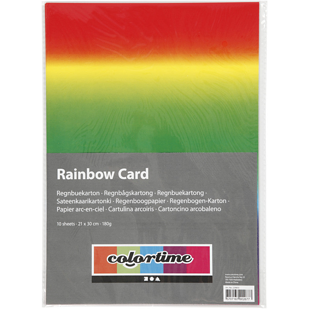 Regenbogen-Papier, A4, Blatt 210x297 mm, 180 g, 10 Bl./ 1 Pck [HOB-229830]