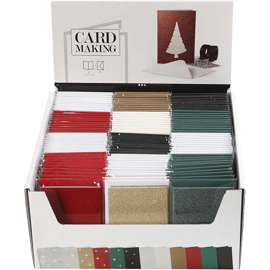 Karten & Kuverts im Set mit Display, Kartengröße 10,5x15 cm, Umschlaggröße 11,5x16,5 cm, 12x10 Pck/ 1 Pck [HOB-23030]