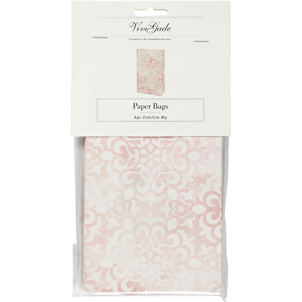 Papiertüten, Wasserfarben, H 21 cm, Größe 6x12 cm, 80 g, 8 Stk/ 1 Pck [HOB-231310]