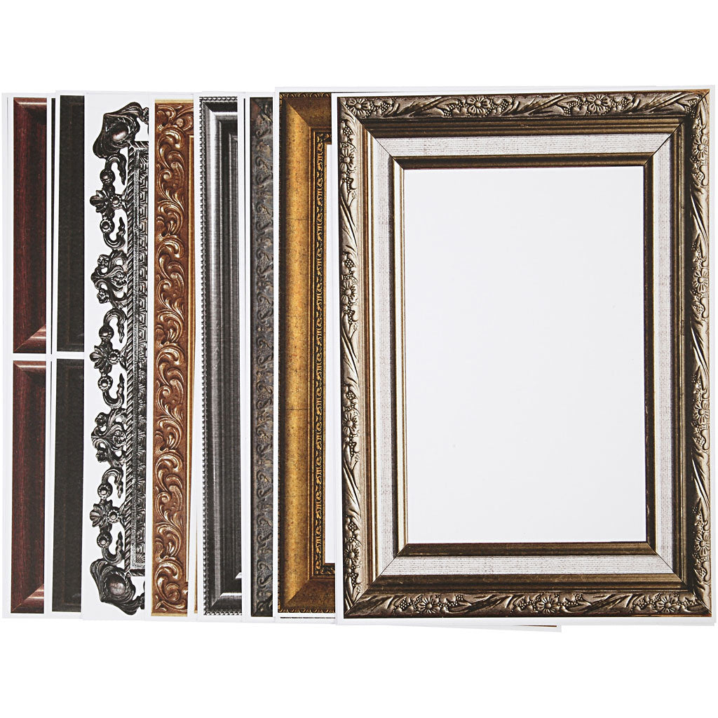 Rahmen, Größe 26,2x18,5 cm, Metallic-Farben, 16 Bl. sort./ 1 Pck [HOB-23328]