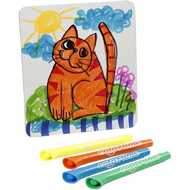 Dekoplatte, Größe 17x19 cm, Dicke 2 mm, Weiß, 5 Stk/ 1 Pck [HOB-23349]