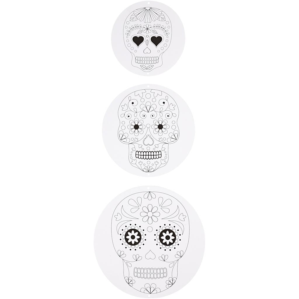 Mobile mit Motivdruck, D 12+15+18 cm, 300 g, Weiß, 3 Set/ 1 Pck [HOB-236290]