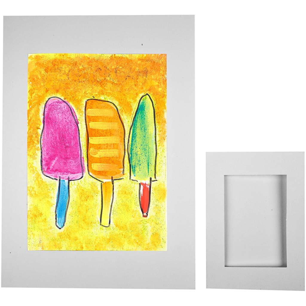 Passepartout-Rahmen, Größe A4+A6, 230 g, Weiß, 2x60 Stk/ 1 Pck [HOB-23630]