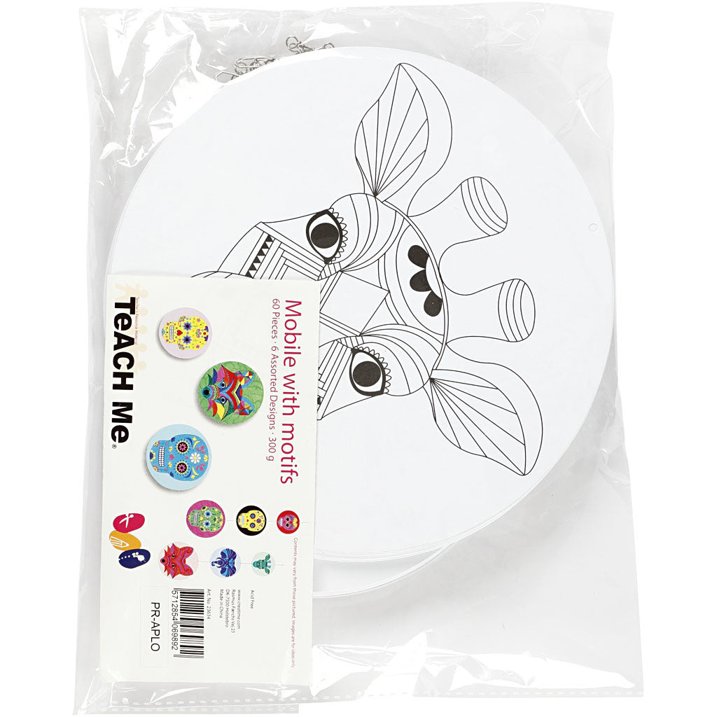 Mobile mit Motivdruck, D 12+15+18 cm, 300 g, Weiß, 20 Set/ 1 Pck [HOB-23634]