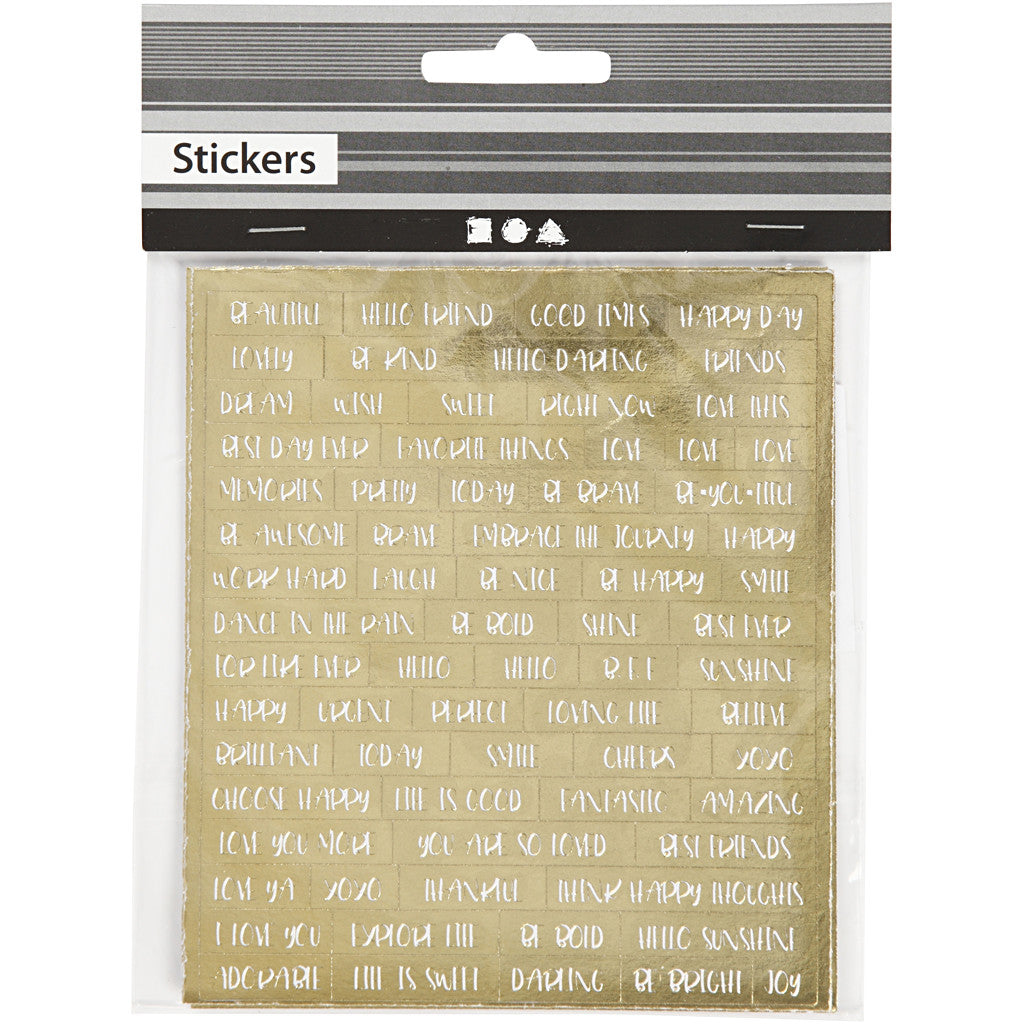Sticker, Blatt 10x11,5 cm, Gold, 4 Stk/ 1 Pck [HOB-24791]