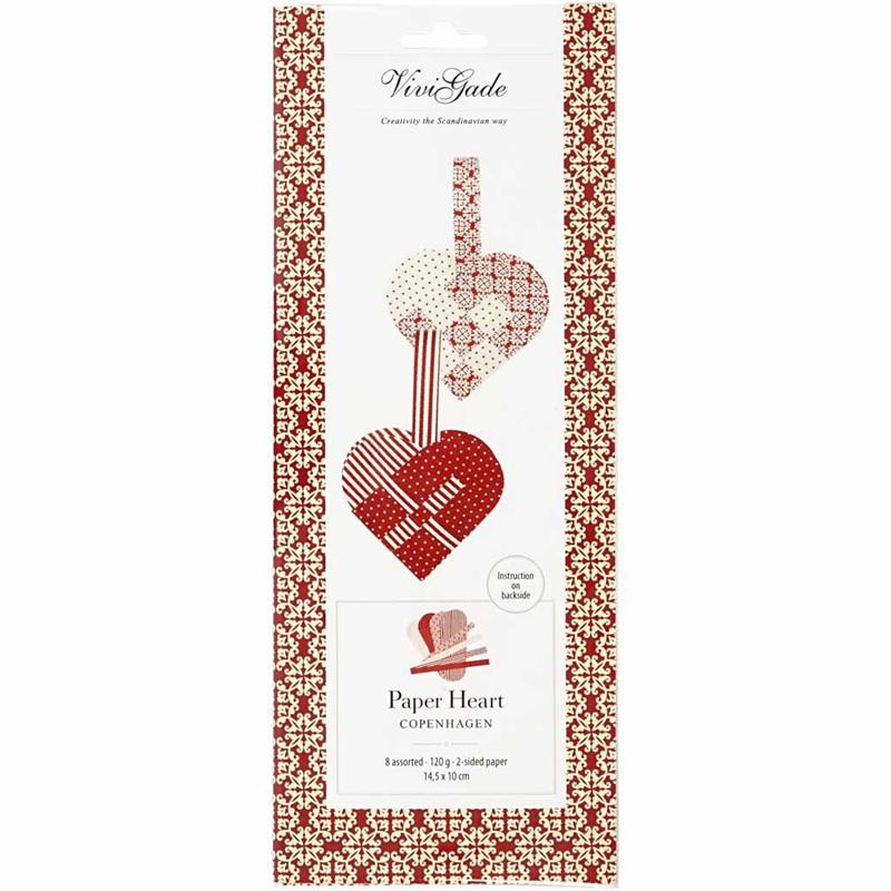 Flechtherzen, Größe 14,5x10 cm, 120 g, Sortierte Farben, 8 Set/ 1 Pck [HOB-25152]