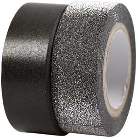 Design-Klebeband, B 15 mm, Schwarz, 2 Rolle/ 1 Pck [HOB-25223]