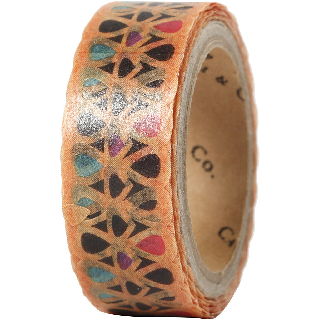 Washi Tape, B 15 mm, 5 m/ 1 Rolle [HOB-25264]