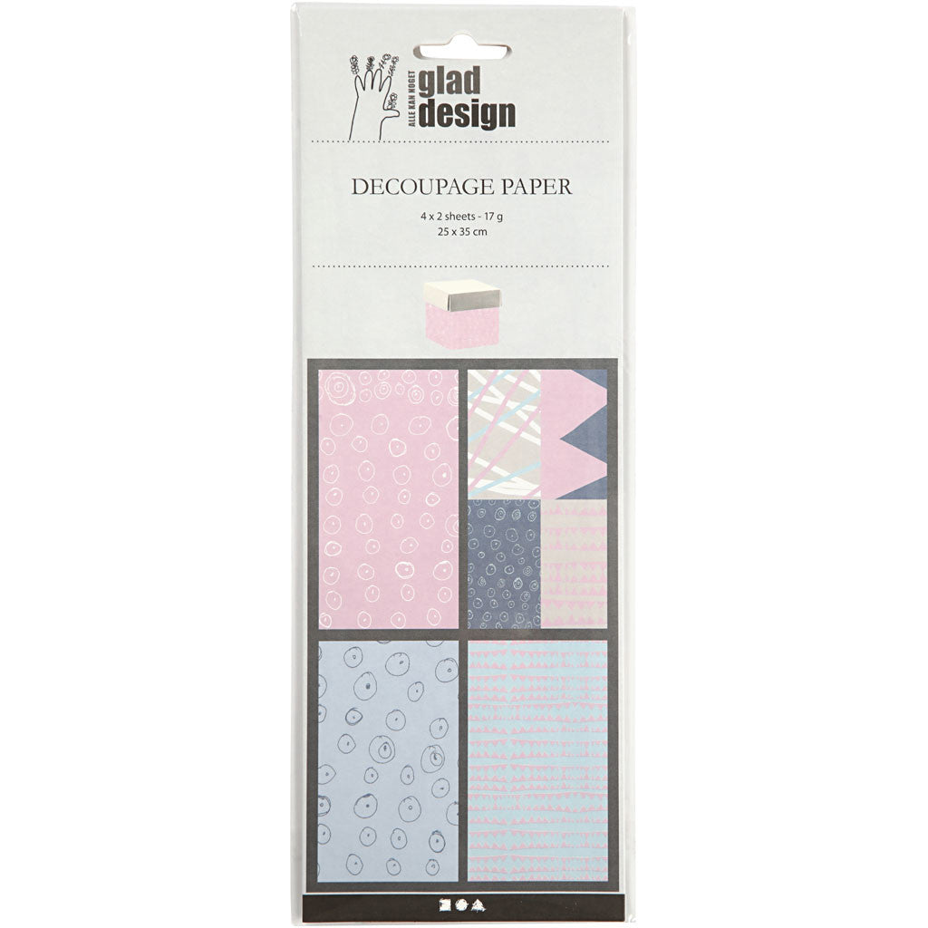 Découpage-Papier, Blatt 25x35 cm, 17 g, 4x2 Bl./ 1 Pck [HOB-254830]