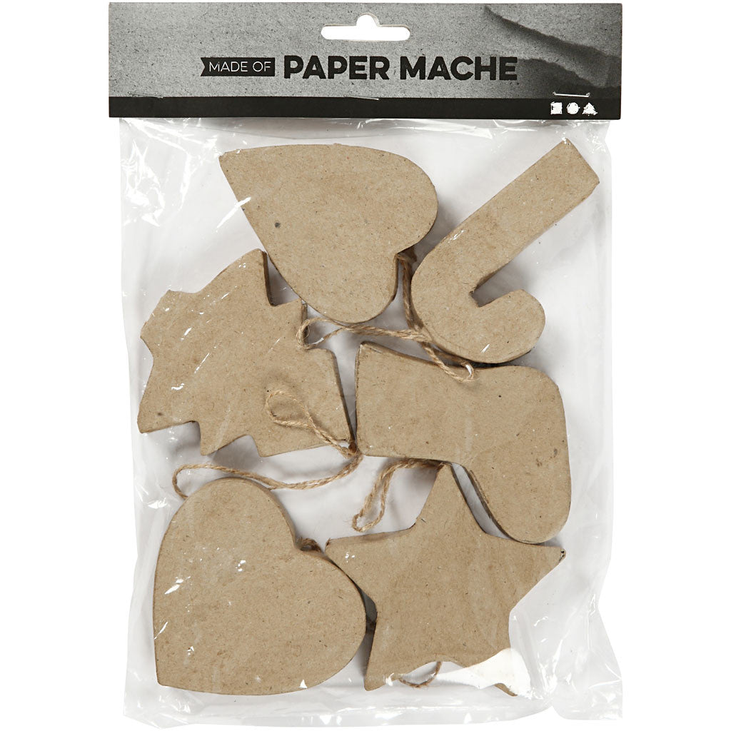 Anhänger für Weihnachten, H 7+8 cm, 6 Stk/ 1 Pck [HOB-267013]