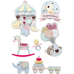 3D Sticker, Baby, H: 25-70 mm, B: 20-55 mm, Stärke: 7 mm, 8 Stck./ 1 Pck. [HOB27095]