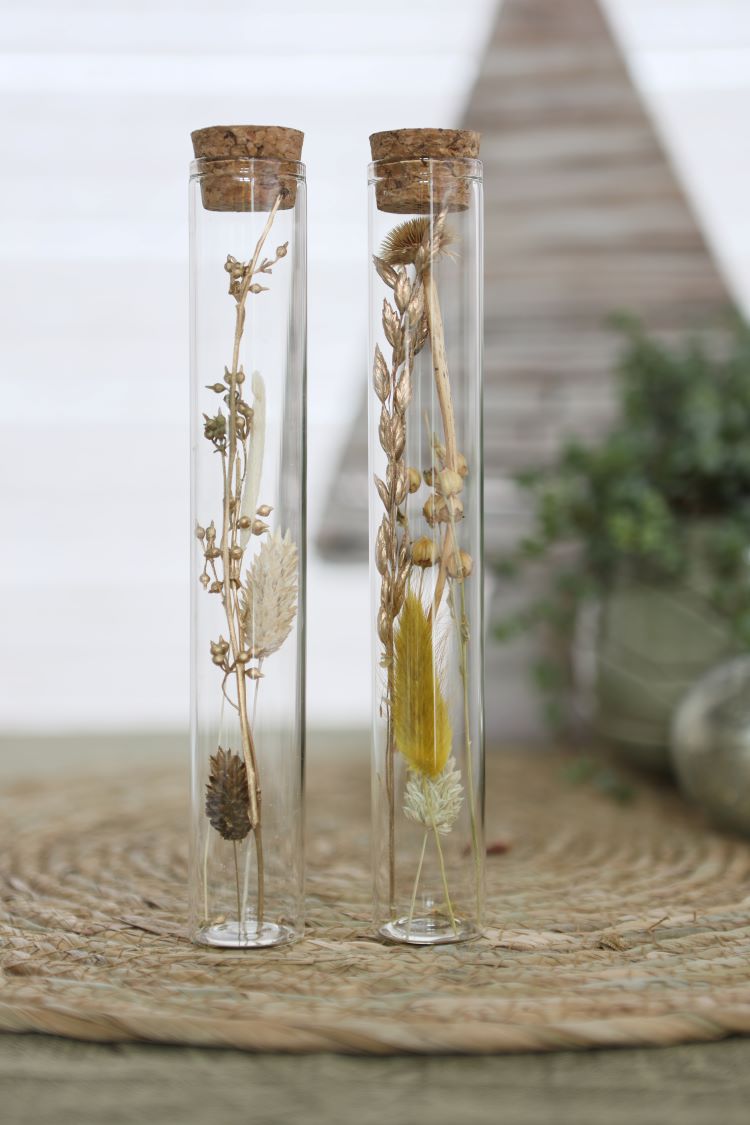 Glasröhre mit Trockenblumen Natur bestellen