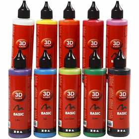 3D Liner, Sortierte Farben, 10x100 ml/ 1 Pck [HOB-30388]