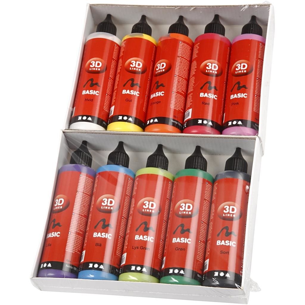 3D Liner, Sortierte Farben, 10x100 ml/ 1 Pck [HOB-30388]