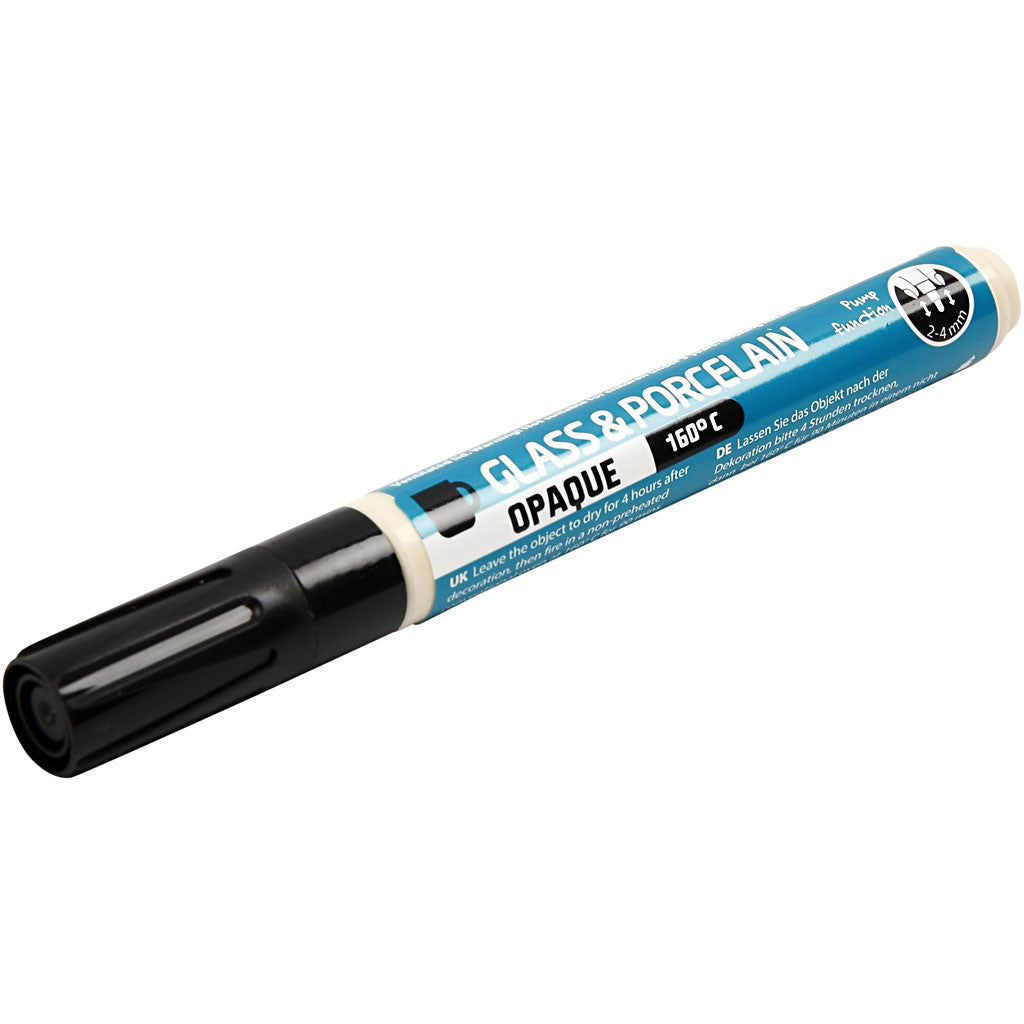 Glas- und Porzellanmalstift, Strichstärke 2-4 mm, Deckend, Schwarz, 1 Stk [HOB-31324]