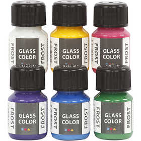 Glass Color Frost, Sortierte Farben, 6x30 ml/ 1 Pck [HOB-31760]