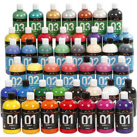 Acrylfarbe, Sortierte Farben, 45x500 ml/ 1 Pck [HOB-32099]