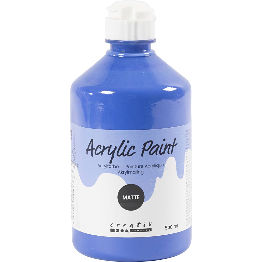 Acrylic Paint Matte, blue, 500 ml/ 1 bottle
