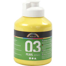 Acrylfarbe metallic, Metallic, Gelb, 500 ml/ 1 Fl. [HOB-32206]