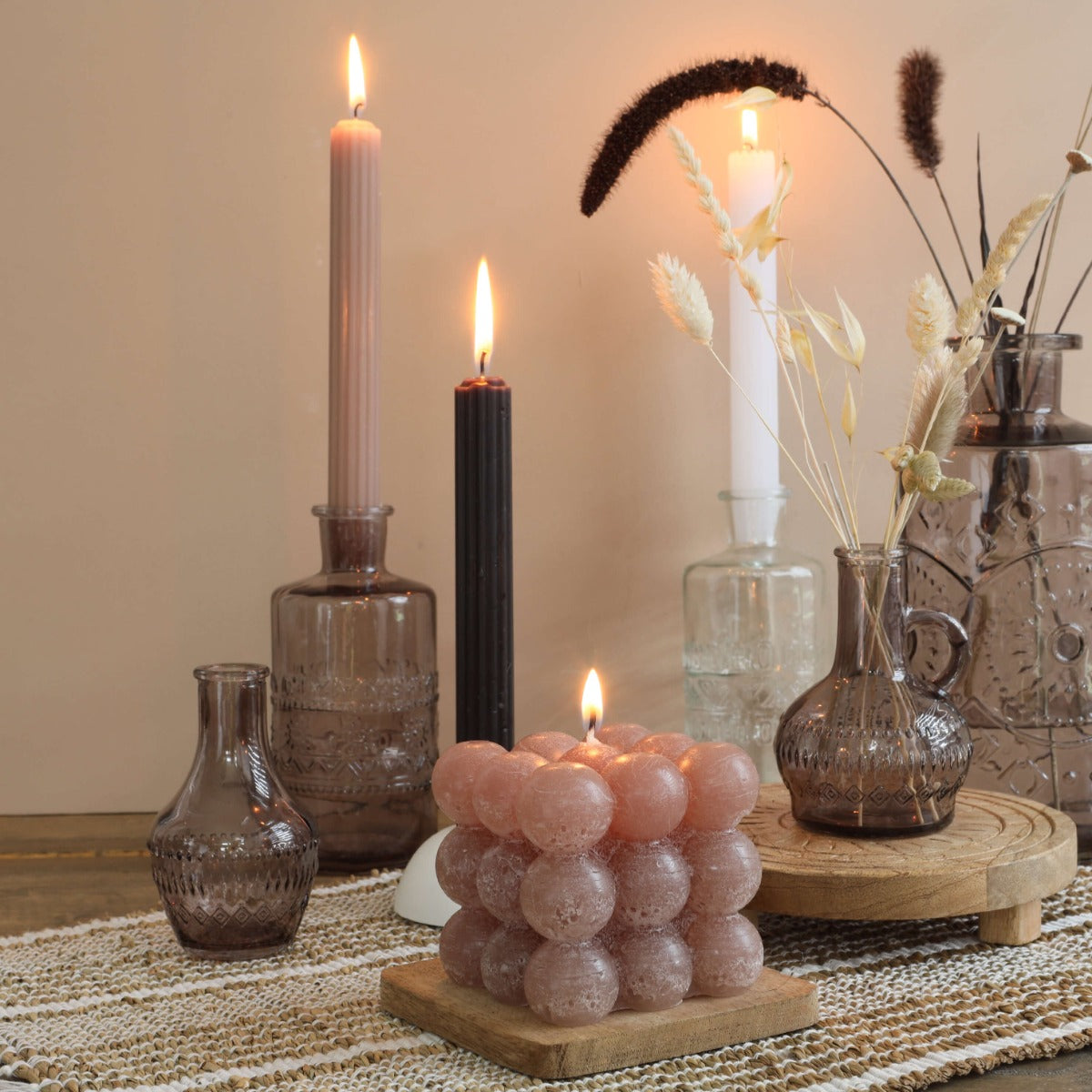 Blumenvasen Porto Ø7.5cm | H: 14.5cm Grau (12 Stück) [IFS-29746]