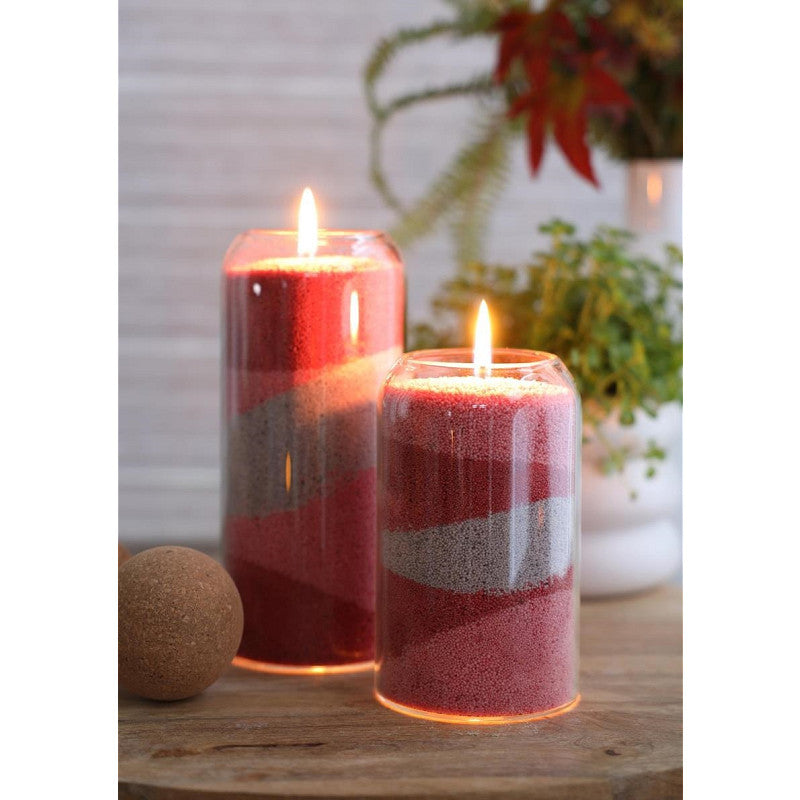 Pearlsand-Kerze 400 g Bordeaux (6 Stück) [IFS-32721]