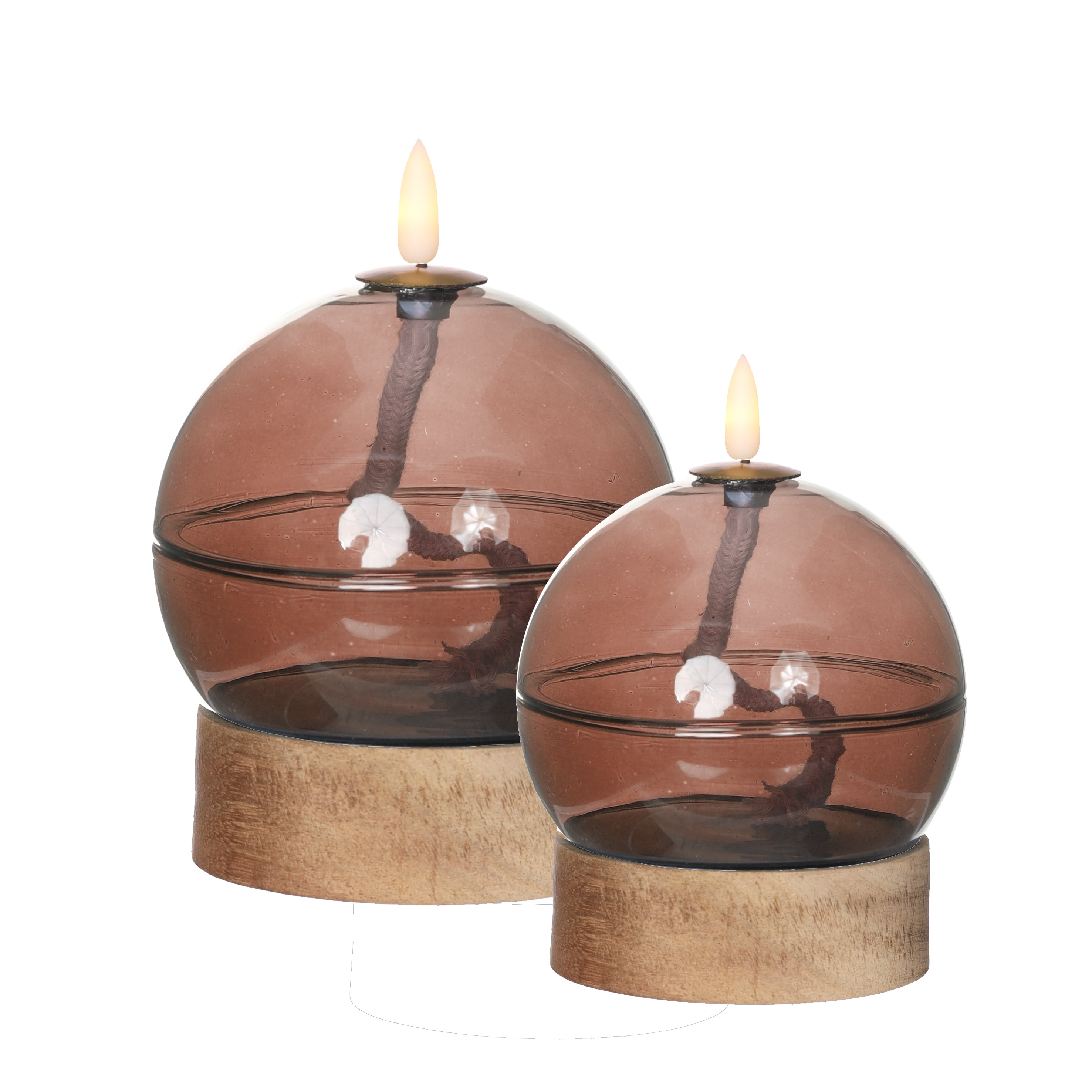 LED-Öllampe h13,5 Ø10 cm Mahagoni (1 Stk.) [IFS-32809]