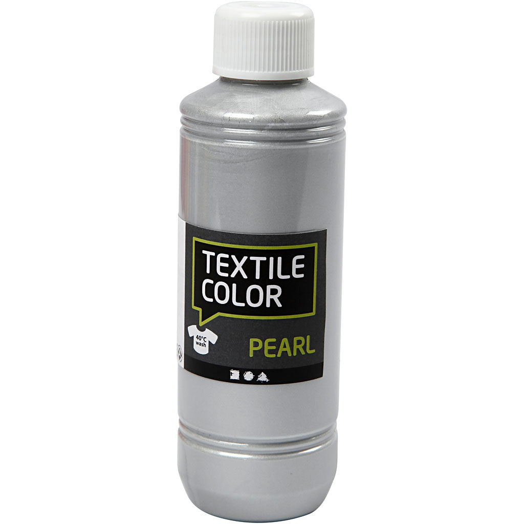 Textilfarbe, Perlmutt, Silber, 250 ml/ 1 Fl. [HOB-33762]