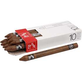 CARAN D’ACHE Neocolor I - Ölkreide, L 10 cm, Dicke 8,5 mm, Braun (059), 10 Stk/ 1 Pck [HOB-34025]