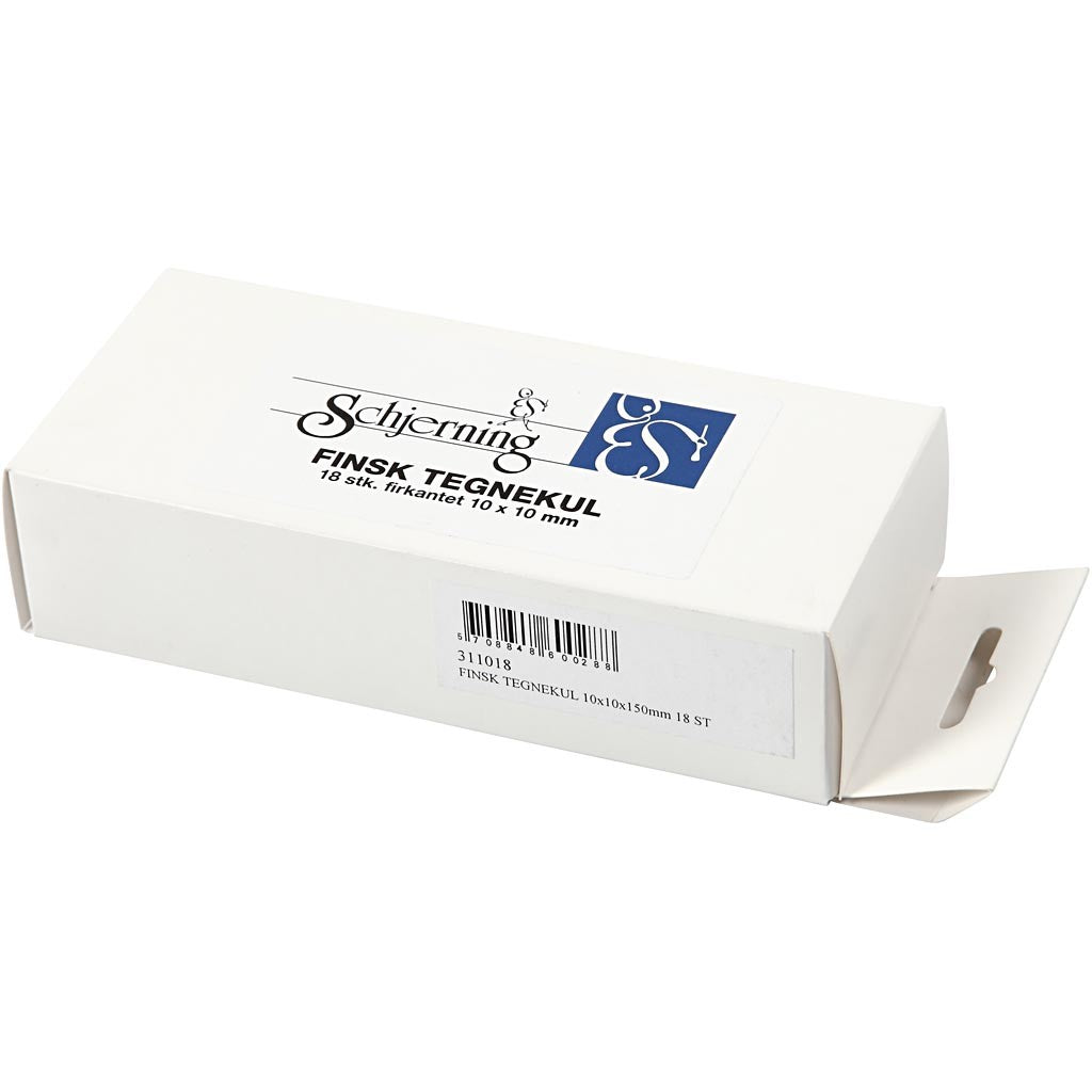 Kohlestifte, L 15 cm, Größe 10x10 mm, 18 Stk/ 1 Pck [HOB-34467]