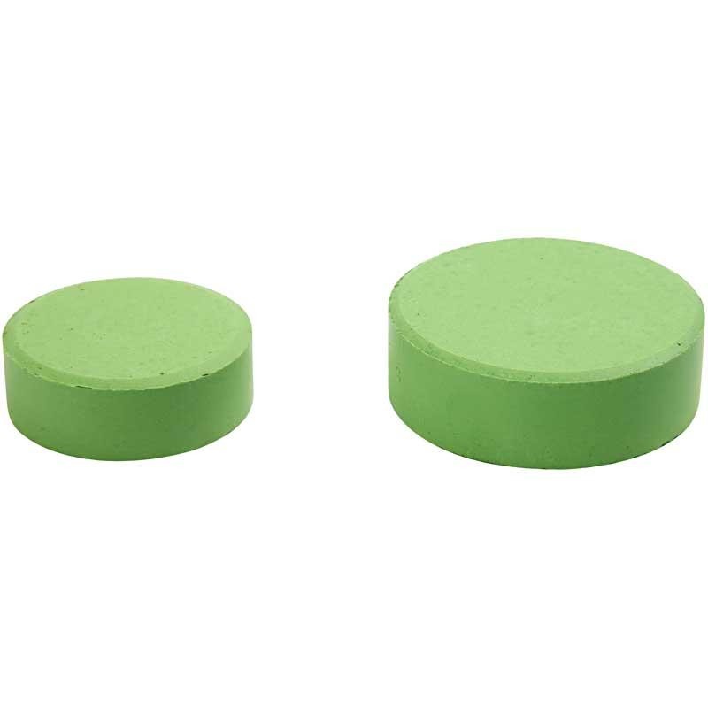 Wasserfarben, H 16 mm, D 44 mm, Grün, 6 Stk/ 1 Pck [HOB-34483]