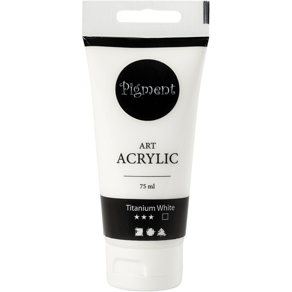 Acrylfarben, Mattglänzend, Deckend, Weiß, 75 ml/ 1 Fl. [HOB-35141]