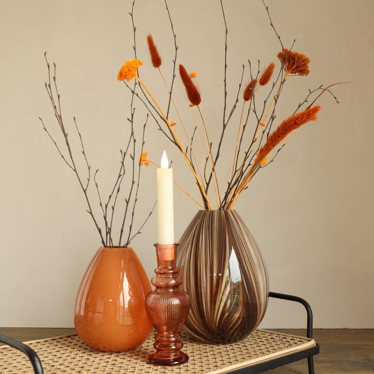 Vase Venedig Bernstein H: 11,3 x Ø5 cm (12 Stück) [IFS-29883]