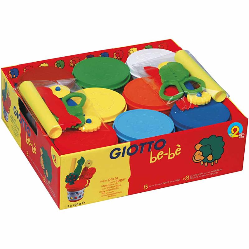 Knetmasse, Sortierte Farben, 8x220 g/ 1 Pck [HOB-37300]