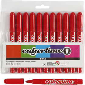 Colortime Marker, Strichstärke 5 mm, Rot, 12 Stk/ 1 Pck [HOB-37340]