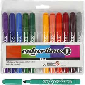 Colortime Marker, Strichstärke 5 mm, Zusätzliche Farben, 12 Stk/ 1 Pck [HOB-37348]
